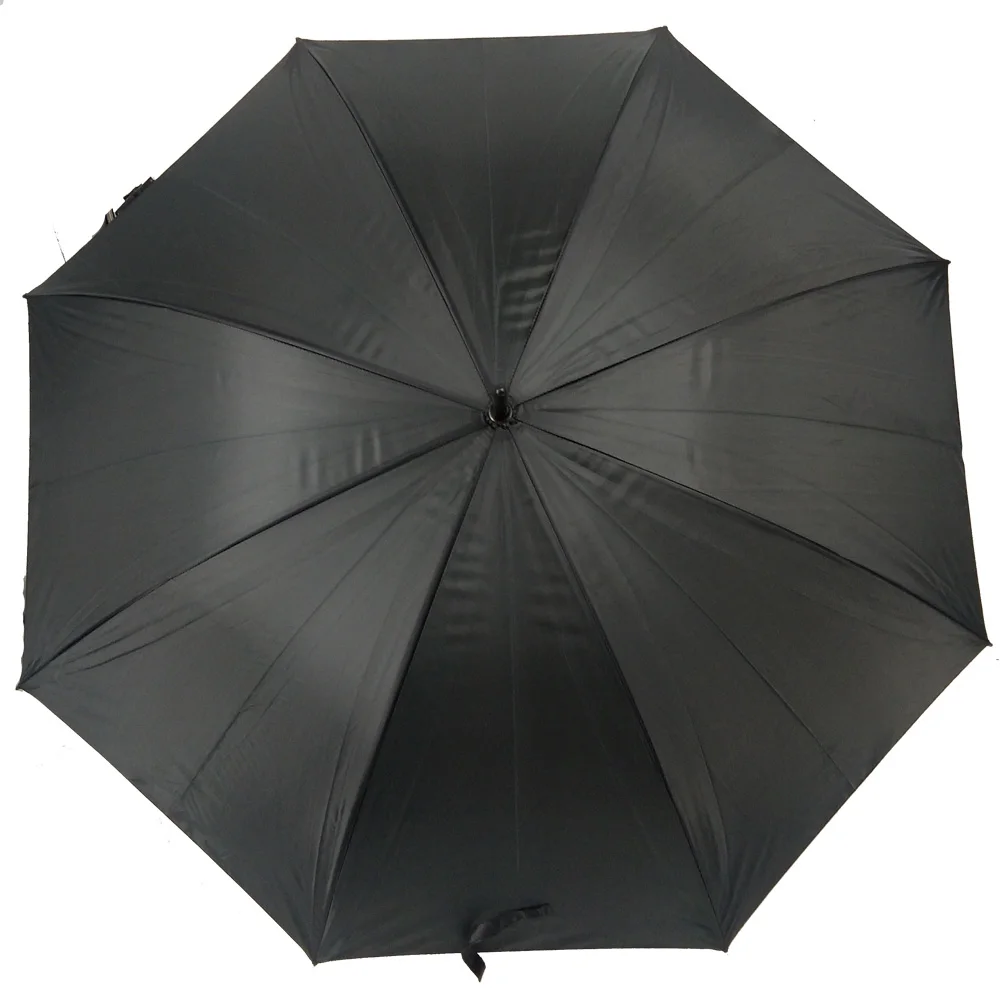 Manual open large size double ribs black color polyester fabric cheap advertising golf umbrella