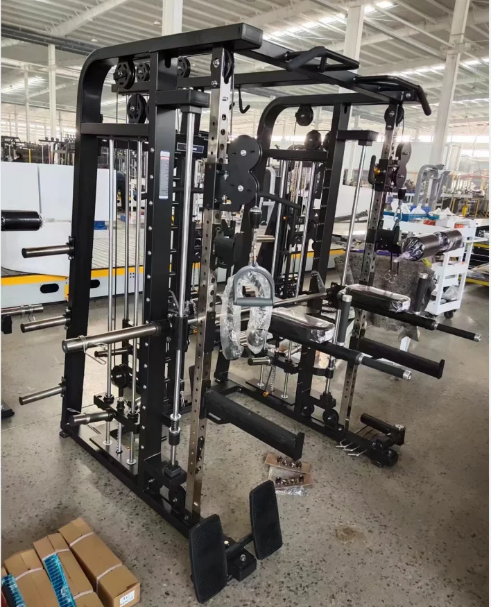 Gym Fitness Equipment Cable Crossover Comb Trainer Power Squat Rack Multifunction Smith Machine with Weight Stacks