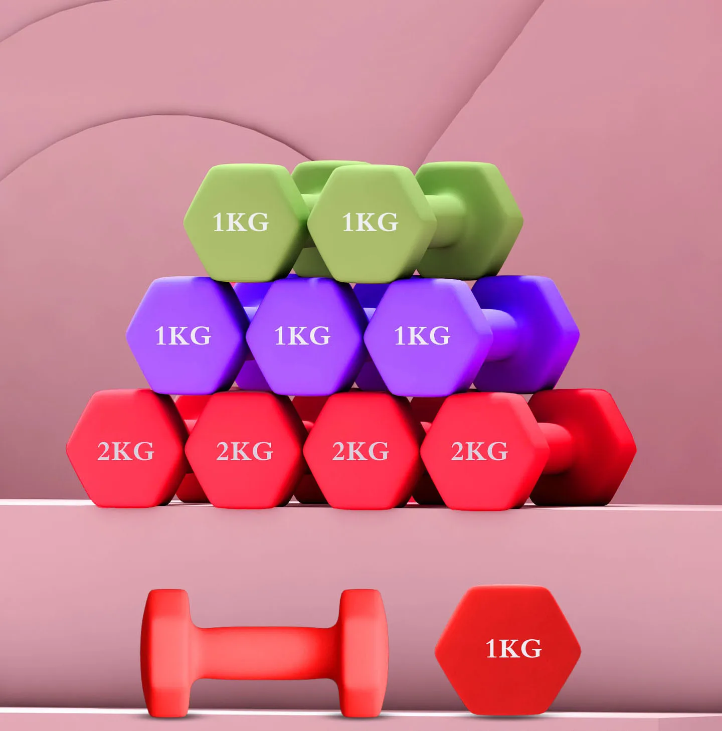 Dumbbells Ladies Fitness Household Equipment Iron Small Dumbbells Hexagonal Kids Students Yoga Weights Dumbbells