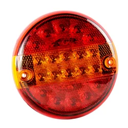 Round Hamburger 24 Volt Combination Stop Tail Turn LED Rear Lights For Trucks Trailer