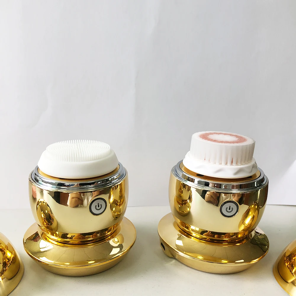 Wireless charging Sonic Vibration facial deep cleansing brush IPX7 electric cleaner massage silicone brush women beauty device