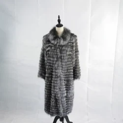 New Fashionable Style Real Knitted fox fur  Coat Women