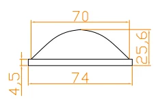 74mm plano convex glass lens