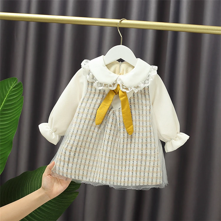 New Style Princess Skirt Butterfly Knot Kids Dresses Winter Clothes Girls Dresses Winter Dresses