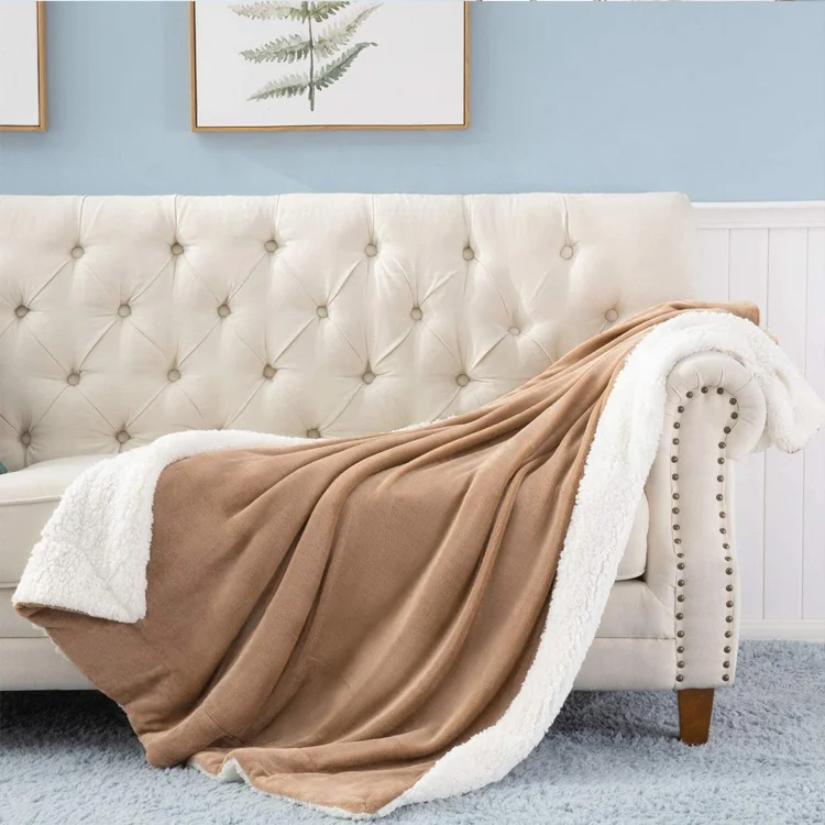 
OEM factory wholesale premium quality sherpa fleece blanket 