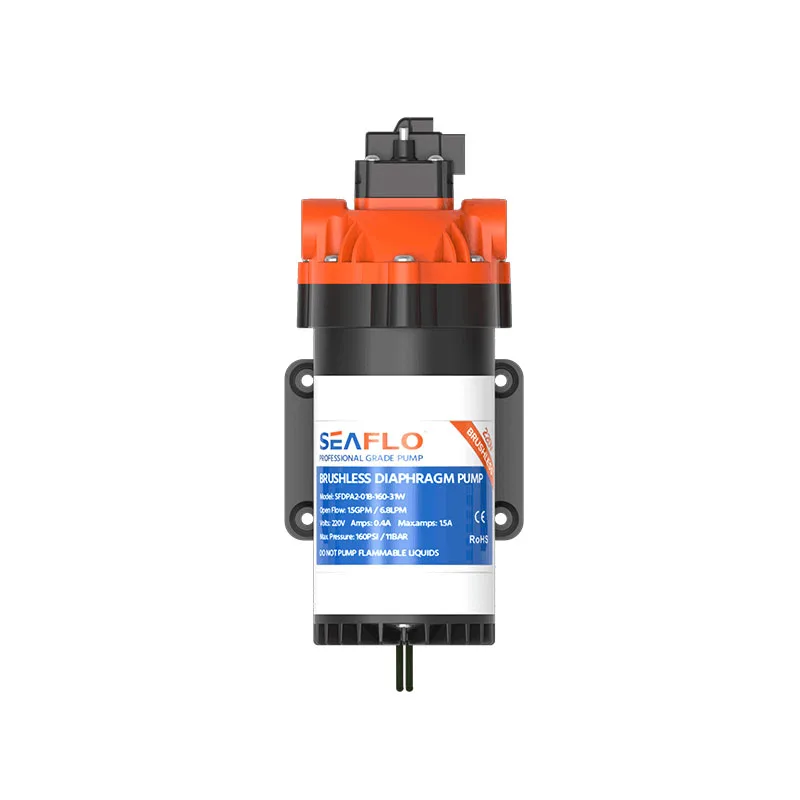 SEAFLO 11BAR Long life brushless dc water pump 24v 160PSI automatic diaphragm pump for cleaning robot