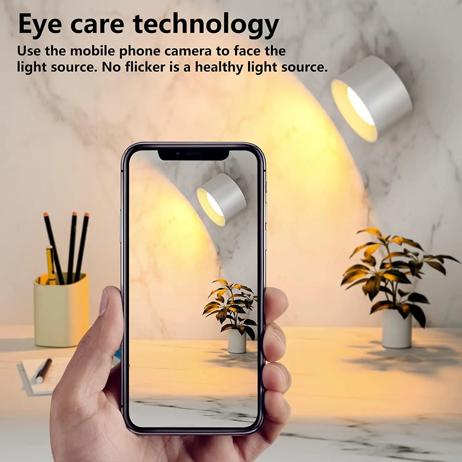 3 Color Modes Wall Lights Rechargeable Battery Operated 360 Rotate Cordless Wall Mounted Reading Lights Magnetic LED Wall Sconce