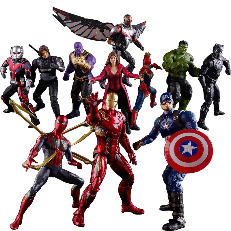 Superhero Captain of  America anime movie comic character hand office model toys with color box in stock