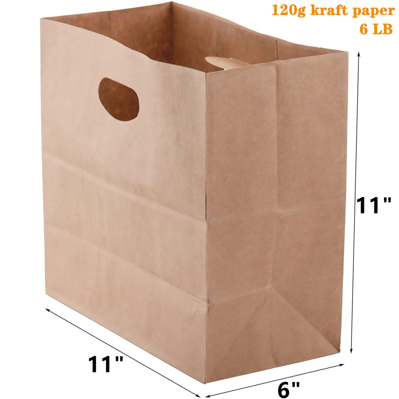 Custom Your Own Logo Print Carry out Restaurant Biodegradable Kraft Fast Food Takeaway Paper Bag with Handle