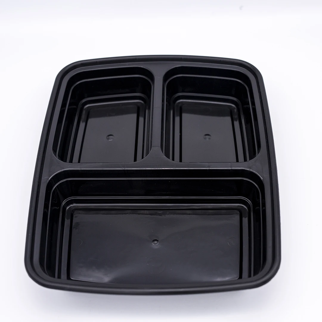 
Custom container 3 compartment plastic 3 compartment takeaway box square food container plastic for r meal fsat food restaurant 
