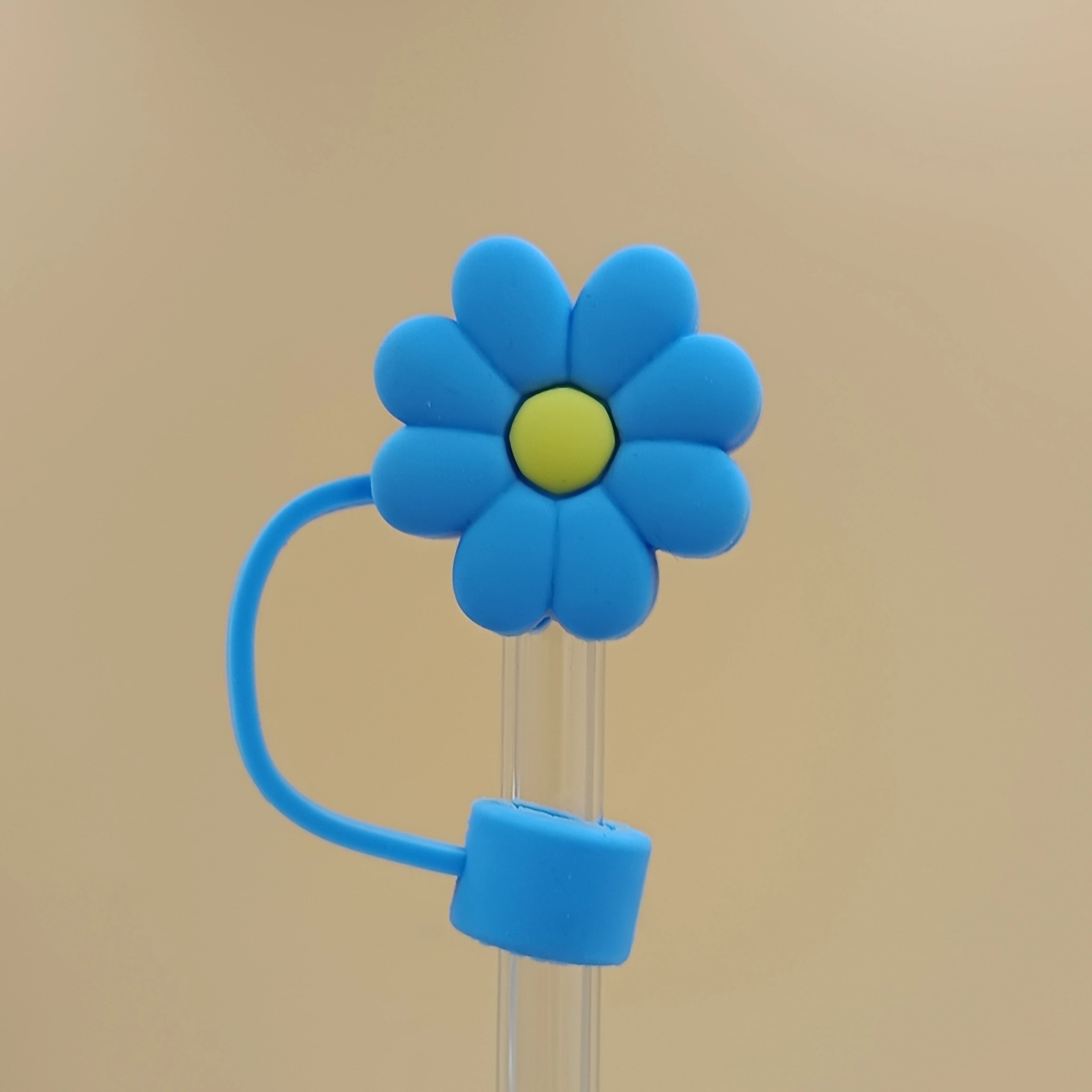 Hot Selling 10 MM PVC  Party supply top seller Drinking Straw Cover  with cartoon animal white cloud flower dust proof straw cap