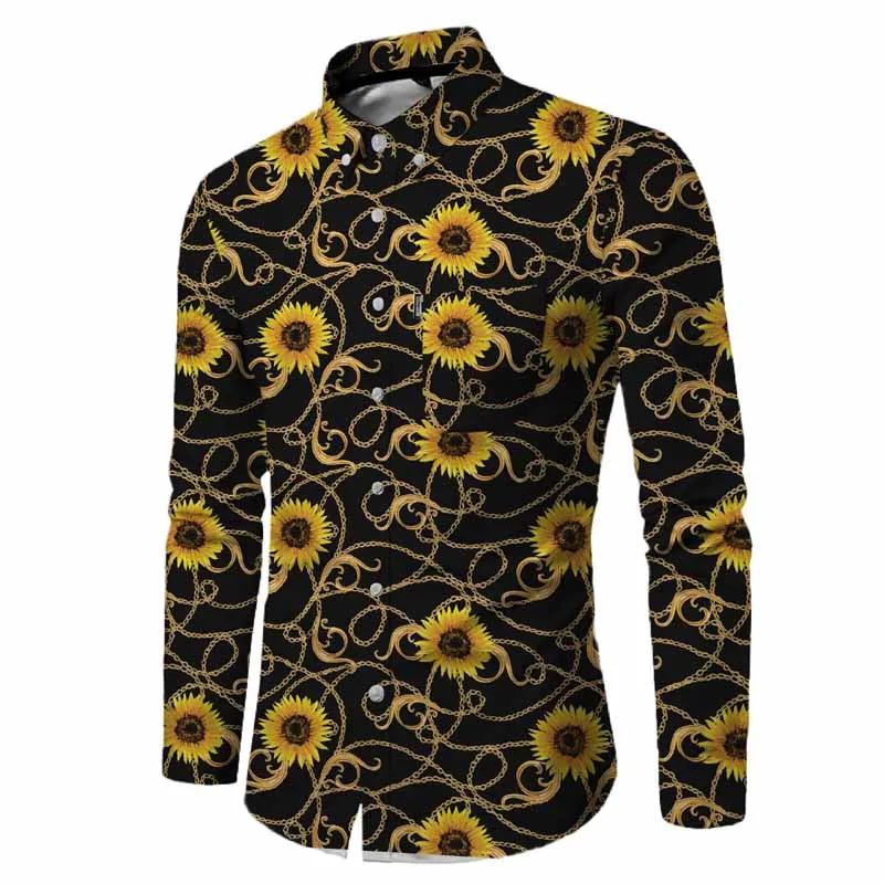 Stylish good quality men shirt casual long mens shirts with custom design print logo