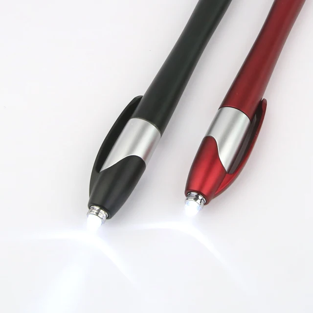 Longorgeous Multifunctional ball point pen with LED flash light blue and black light pen