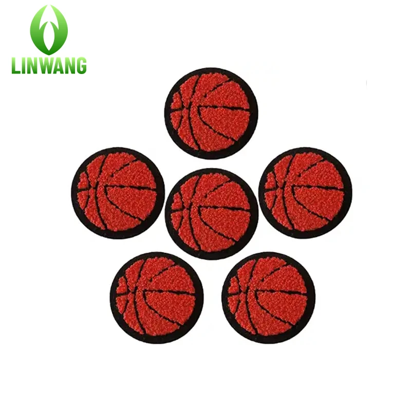 Iron On Sport Ball Basketball Chenille Applique Patch For DIY Crafts Jackets Clothes Dress Hat