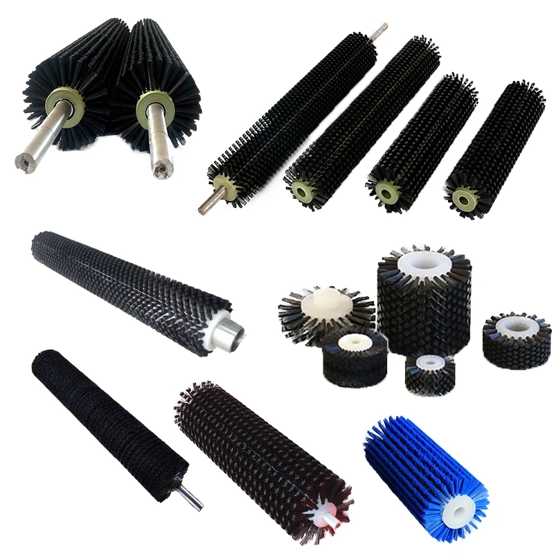 Custom Industrial belt Cleaning Brush Roller Conveyor Cylinder Nylon Roller Brush For Cleaning