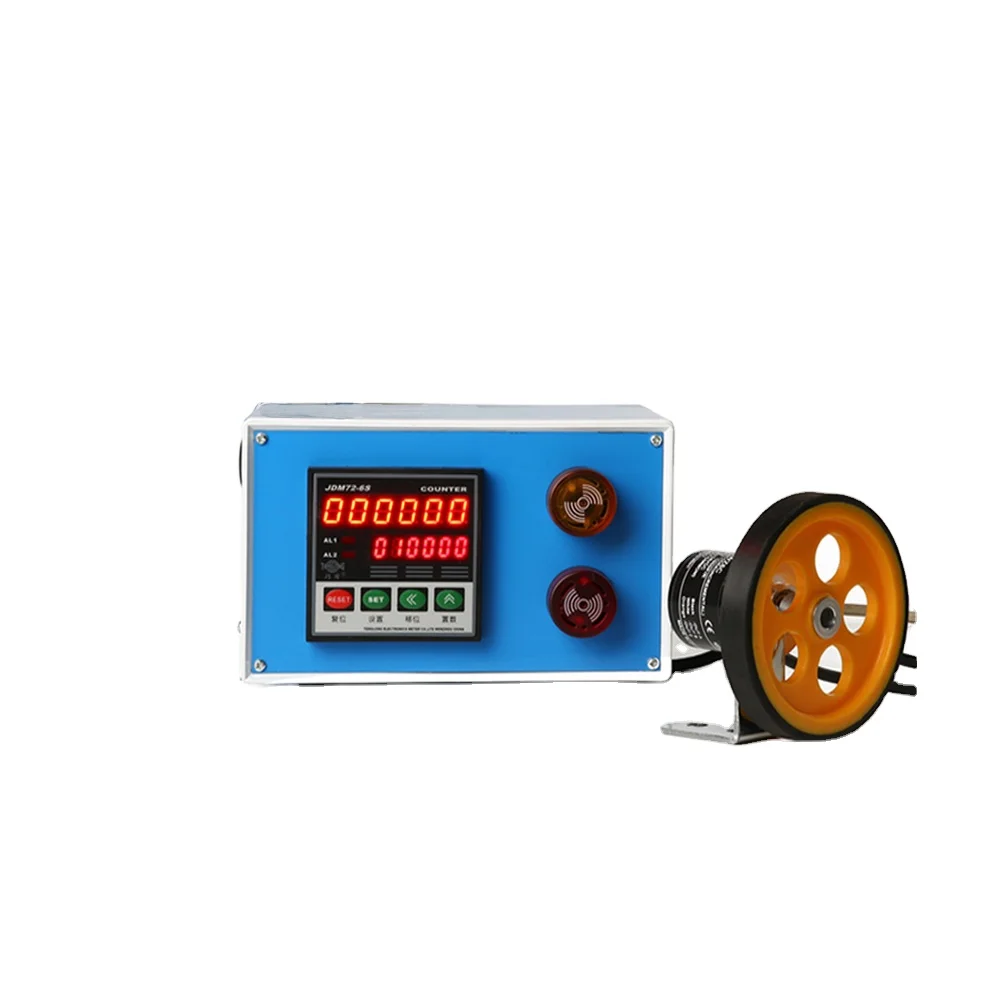 Length Meter Counter with Encoder  and control box Length controller Roller-Type Digital Length Meter with Alarm Function 110V