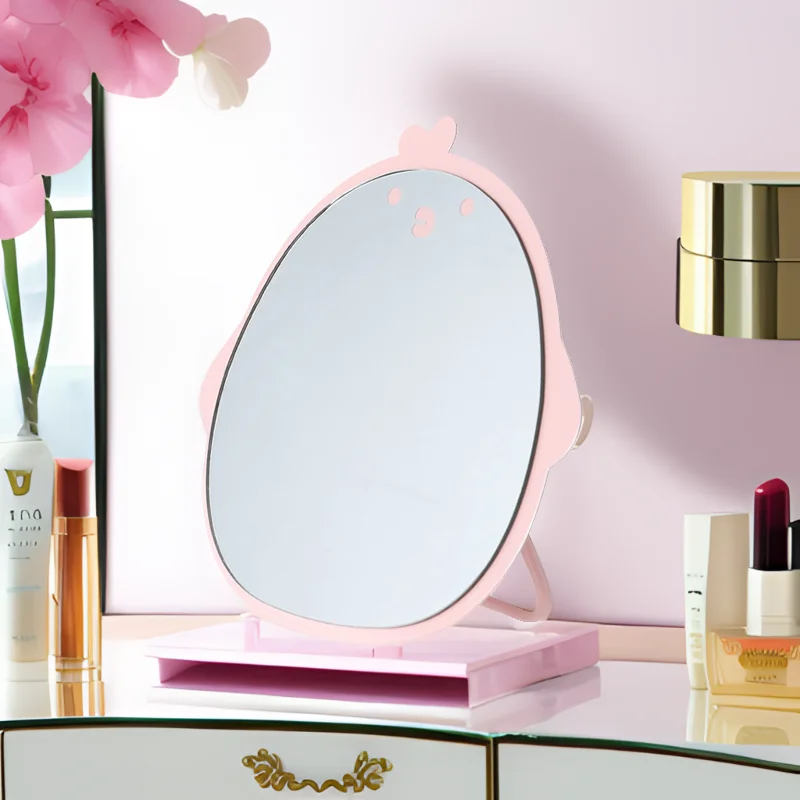 Gmgaic Cute Fashion Design Nature Metal Endurance Cosmetic Desk Standing Makeup Mirror