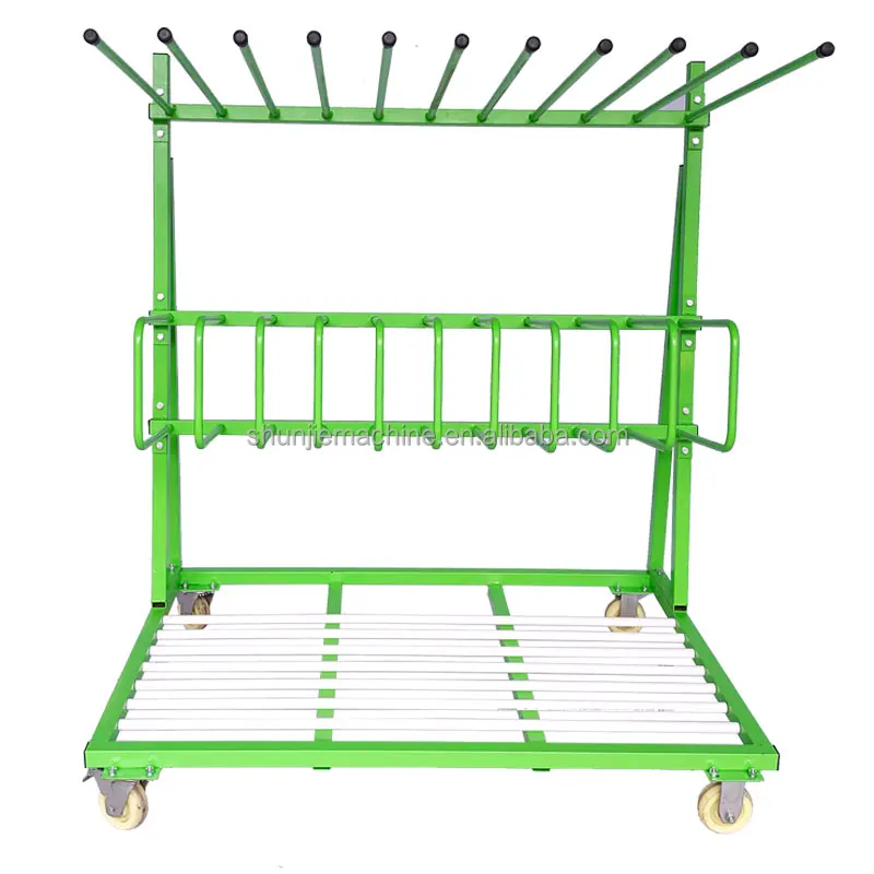 Customized three layers heavy duty aluminum profile transport cart metal storage racking shelves trolley