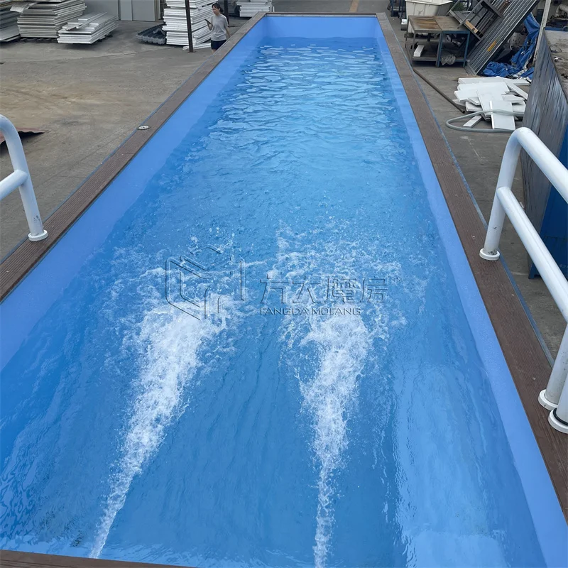 20ft 40ft customized outdoor fiberglass swimming container pool and Circulating Filtration