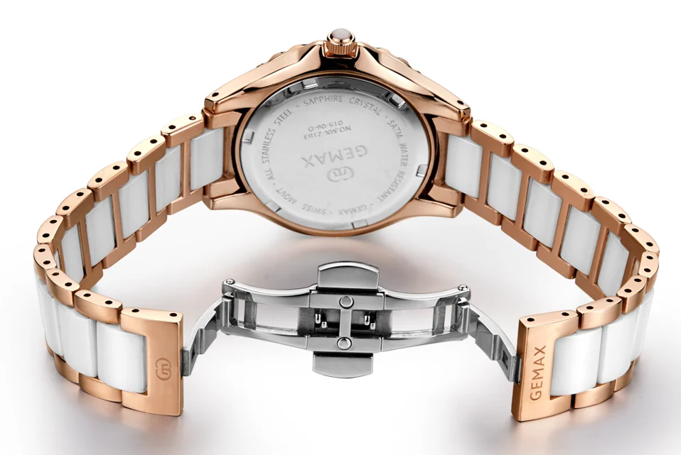 Chinese factory wholesale OEM women watches stainless steel ceramic diamond ladies watch