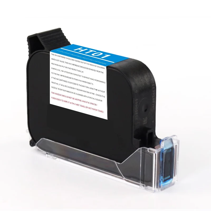 HT01 Inkjet Ink Cartridge 12.7mm Quick-drying Ink Printing Date Image logo Text Ink Cartridge For Handheld Printer