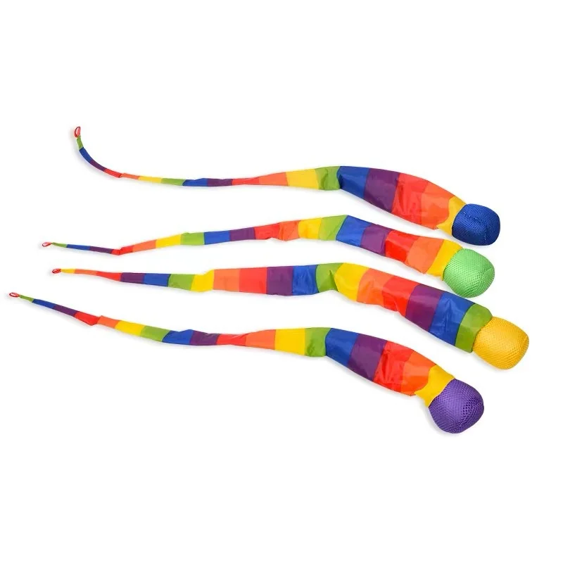 Rainbow Tail Ball  Fabric Sandbag Meteor Balls Safe Catch Tail Soft  Kindergarten School Sensory Training Kid Toy