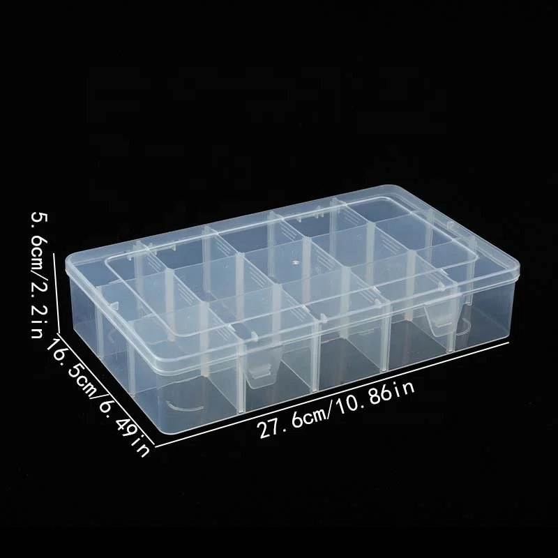 Wholesale 15 Grid Home Organize Box High Quality Transparent Plastic Square Container PP Multifunctional Storage for Toys