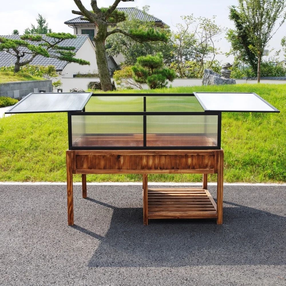 Wholesale Portable Double Door Garden Green House Metal Frame Polycarbonate Mini Greenhouse