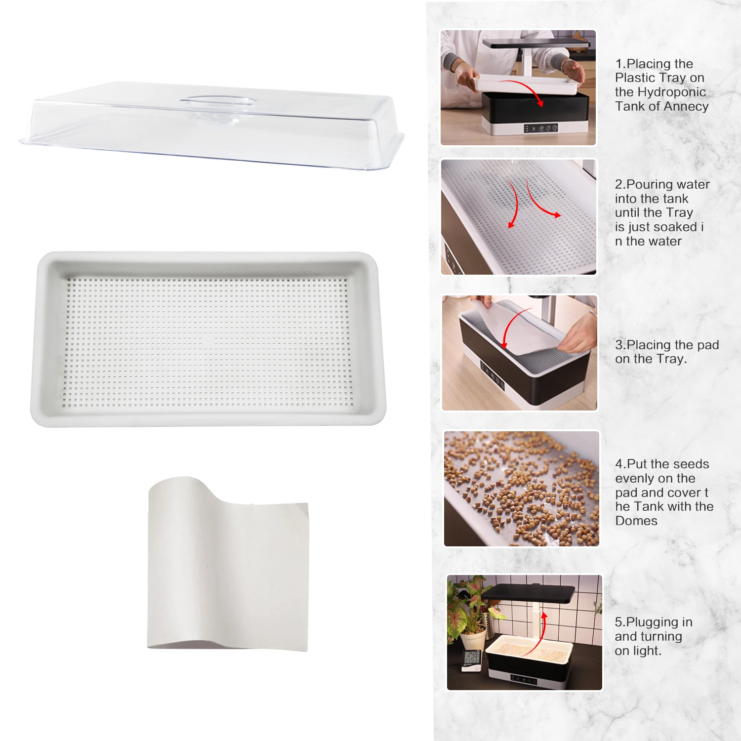 hydroponic self water garden starter set easy harvest Automate Self Watering micro green grow kits