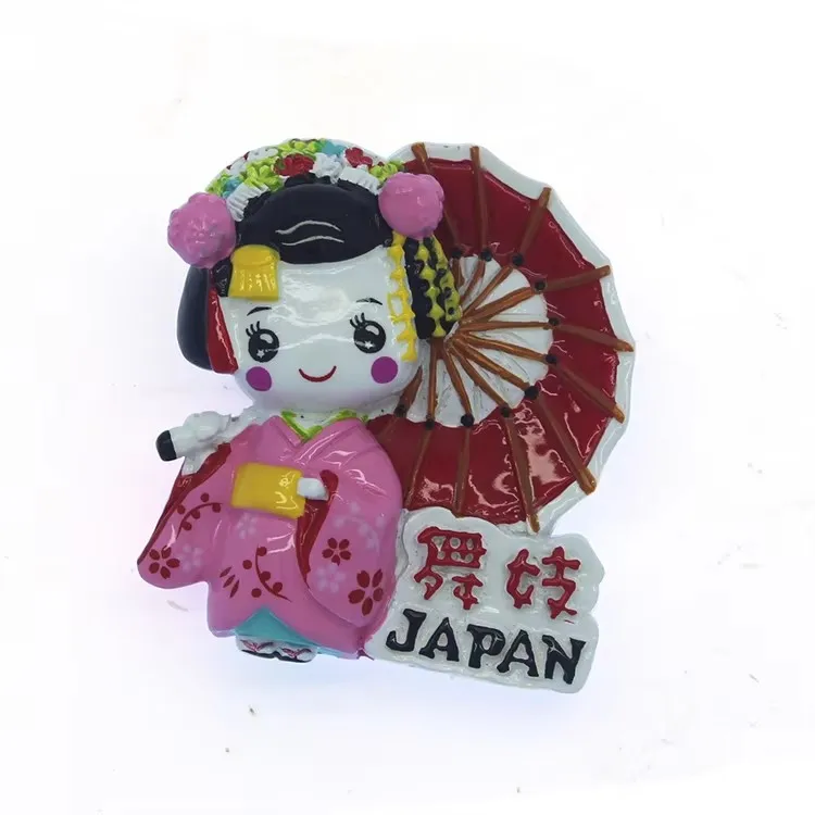 resin craft Japan travel souvenir gift fridge magnet statue resin Japan style fridge magnet home decor