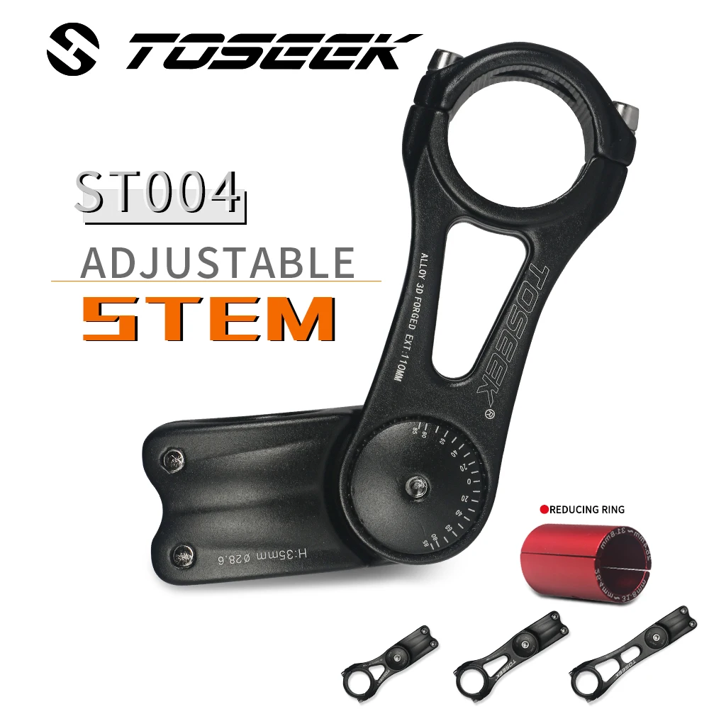 Toseek 90/110/145mm Bicycle Stem 31.8mm or 25.4mm Mtb Riser Stem Adjustable -85 To 85 Degree road bike aluminum stem