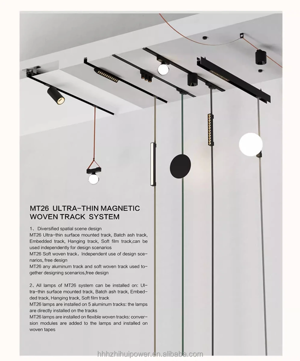 Magnetic track light Flexible floodlight strip DC48V track light Hanging led light