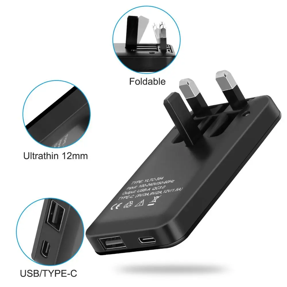 Wholesale usb adapter charger dual flat slim portable fast charger uk travel adaptor extension multi plug foldable uk plug