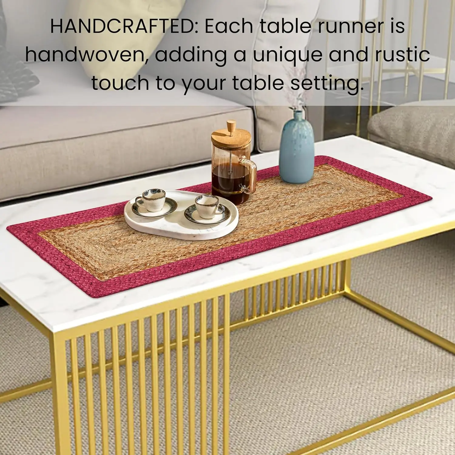 100% Jute Designer Embroidered Rugs For Living Room Bedroom Handmade Oval shape Jute rug with fringes Handmade