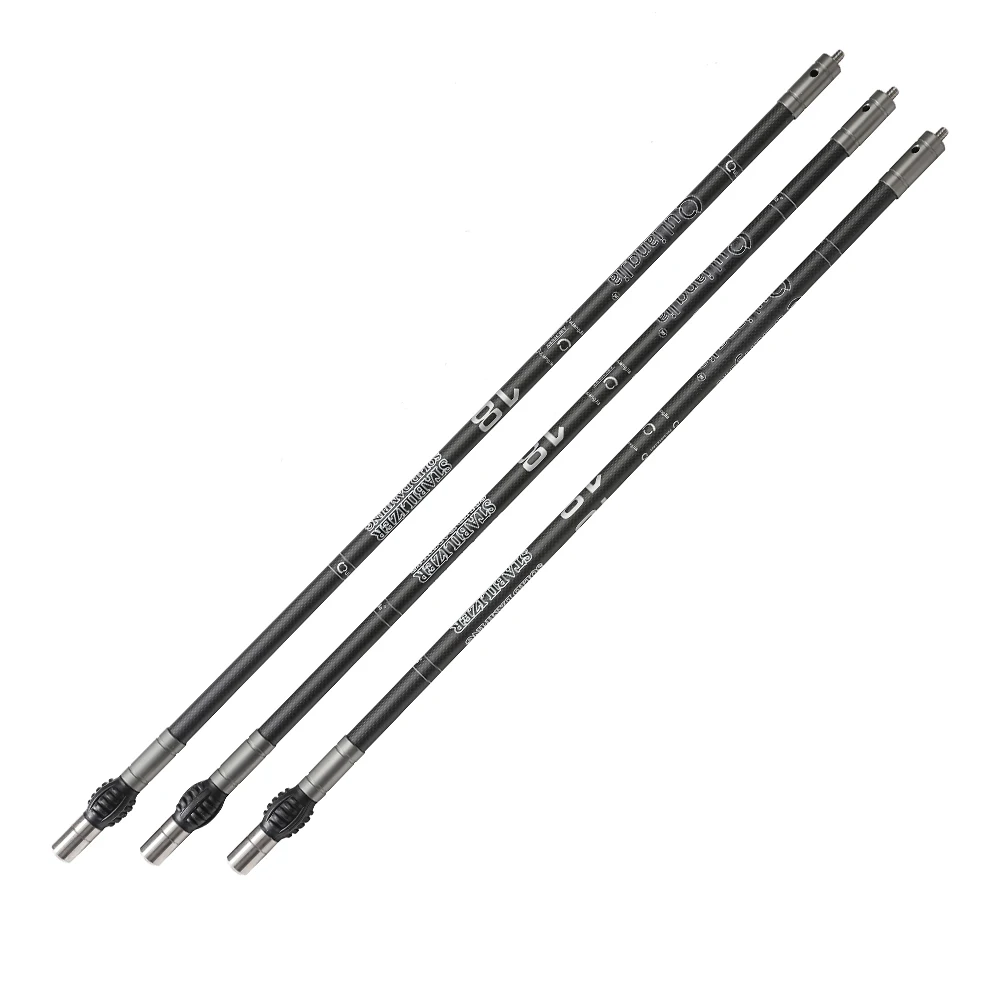Ouliangjia Hot Sale 3K High Modulus Carbon Damper 30 inch 28 inch 26 inch Long Recurve Archery Bow stabilizer