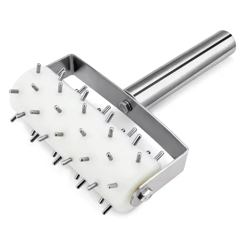 Pizza Dough Tool Stainless Steel Dough Docker Roller For Pizza Cake Pie Homemade Baking With Metal Handle