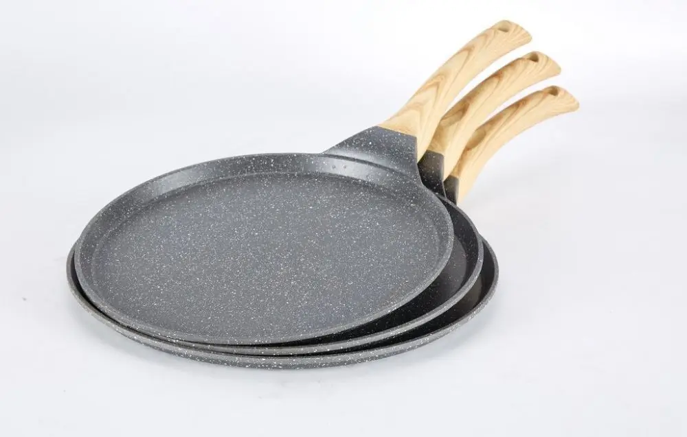 High Quality Die Cast Aluminum Tawa Pan Non-Stick Marble Fry and Crepe Pan Price Pizza Tools