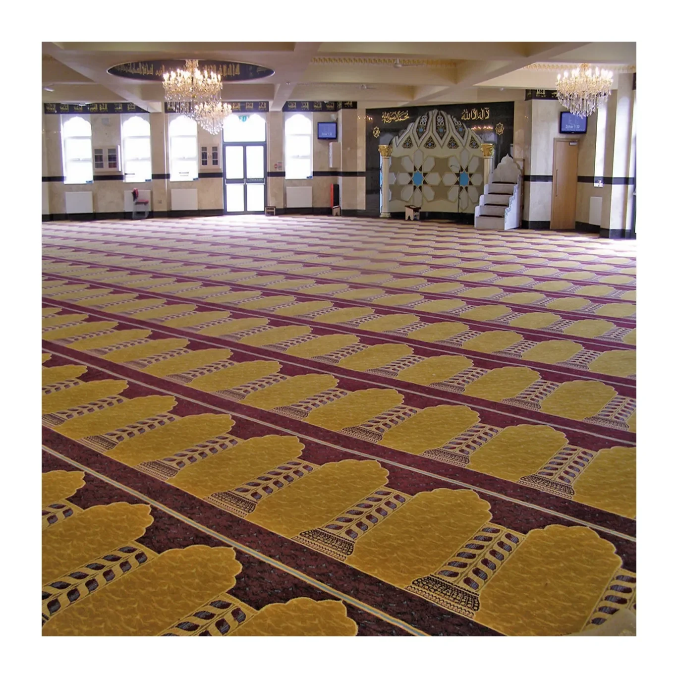 Мусульманская мечеть новый дизайн Masjid Молитвенный Ковер и индивидуальный ковер от стены до