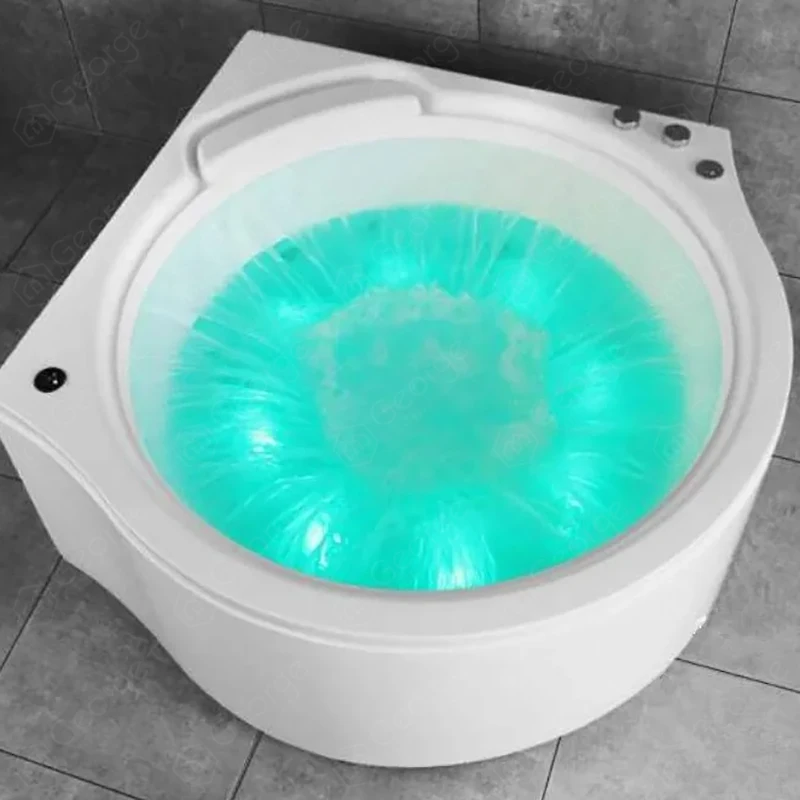 Corner round whirlpool massage bath American style waterfall jets modern small whirlpool bath tub