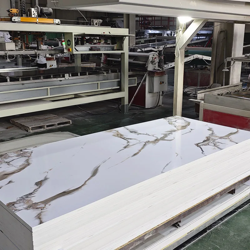 Demax Hot Home Marble Wall 1.22*2.44M PVC Marble Alternative HIGH Glossy UV 2.5 3MM Sheet Wall Panel