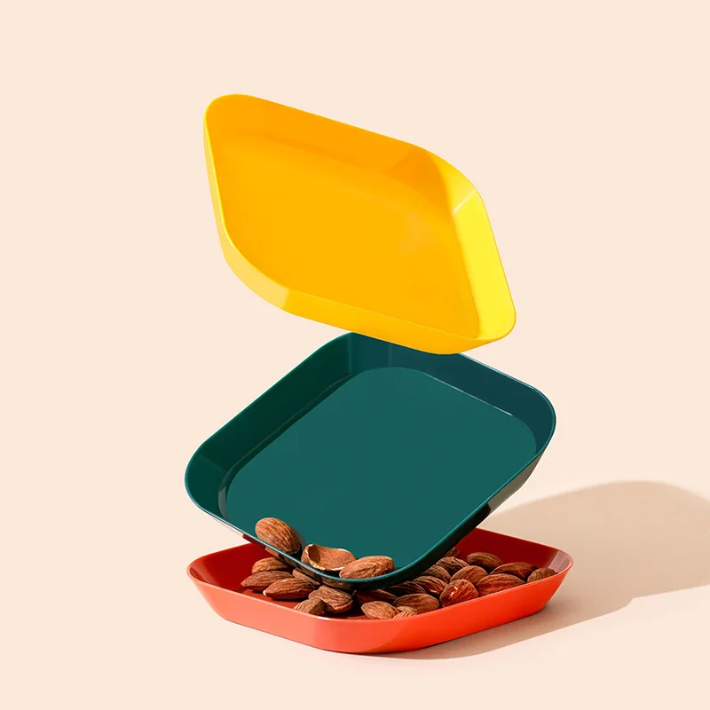 Kitchen table washing restaurant plate dishes food fruit snack dinner plastic unbreakable dishes plates set