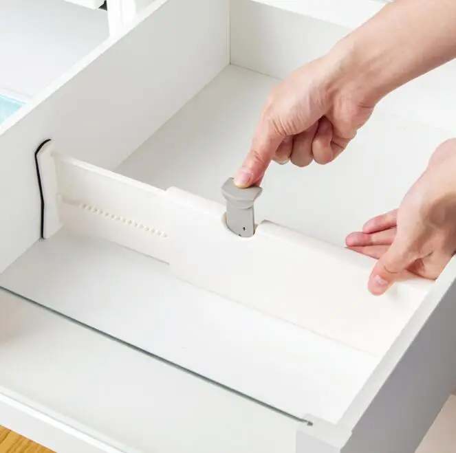 Plastic Drawer Dividers Organizer 2 Or 3 Or 4 Pcs Set Adjustable Separators Expandable Drawer Organization Separators