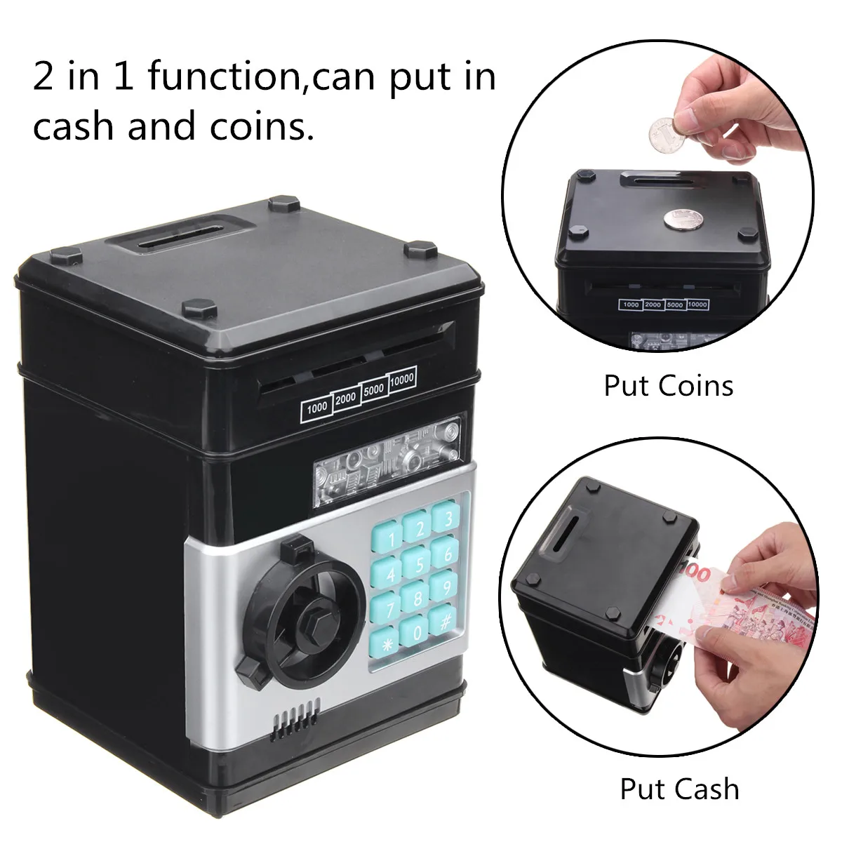 Automatic Electronic Piggy Bank ATM Password Money Box Cash Coin Saving Box Auto Scroll Paper Banknote Gift For Kids