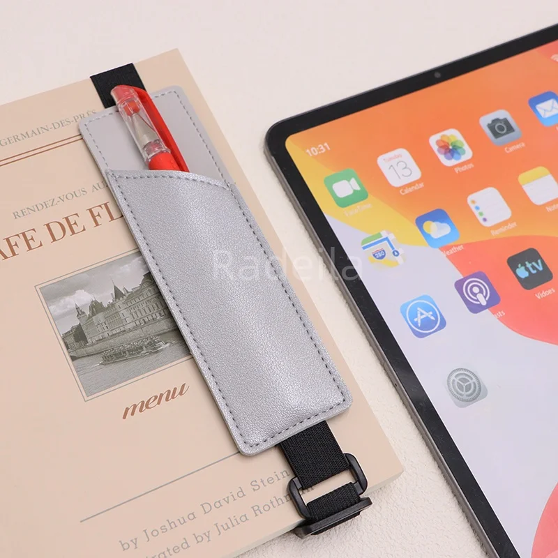 Elastic Leather Pen Pouch Case School Pencil Bag Holder Kids Favorite Pencil Case Business Notebook Elastic Webbing Pen Case