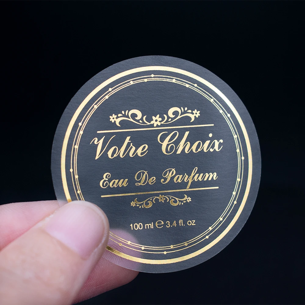 Custom Printed Waterproof Logo Stickers Gold Foil Candles Label for Jars