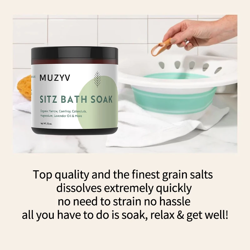 Custom natural hemorrhoid treatment pure epsom dead sea bath salts sitz bath soak for postpartum recovery care new mom