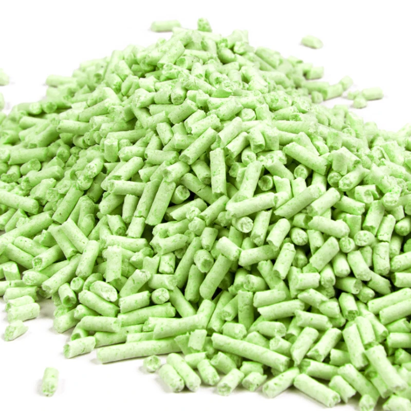 OEM  6L cattery home deodorant water absorption fast clumping 2.5KG green tea tofu cat litter