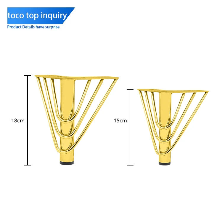 Toco New Metal Oblique Cone Black Industrial Furniture Accessories Sofa Tube Legs Gold Chrome Cast Iron Table Cabinet Chair Feet