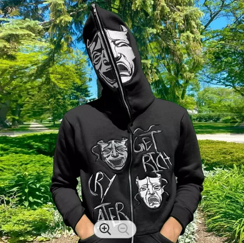 Shinesia High Quality Oversize Heavyweight Bape Hoodies Cotton Printed Custom Logo Full Zip Up Hoodie