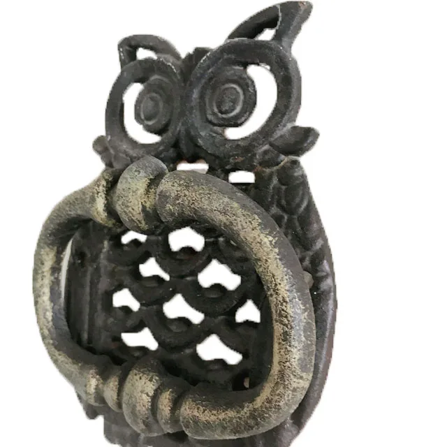 
Antique rustic gold handmade owl cast iron hanging door bell 